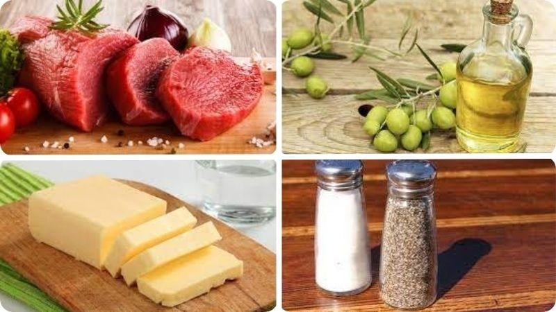 Nguyên liệu làm món bò bit tết