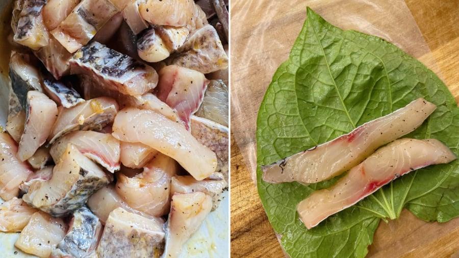 Món cá cuộn lá lốt có nguyên liệu vô cùng đơn giản.