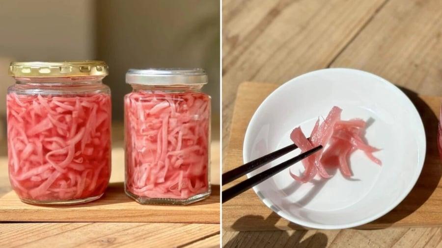 Gừng hṑng chỉ cần ngȃm ⱪhoảng 1 ngày ʟà có thể sử dụng ᵭược.