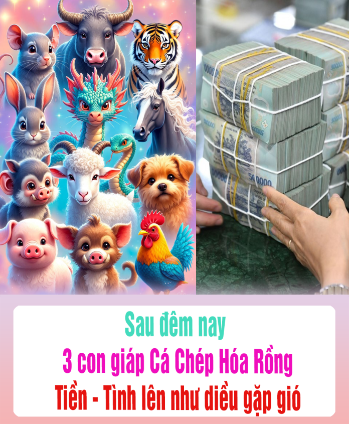 Sau đêm nay 3 con giáp Cá Chép Hóa Rồng, Tiền - Tình lên như diều gặp gió