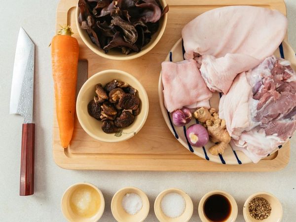 nguyên liệu làm món thịt đông