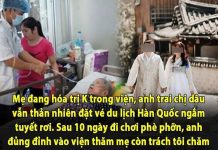 Mẹ ốm, cả nhà anh trai vẫn đi chơi để mình tôi chăm sóc mẹ. Lúc về anh giả bộ khóc lóc trách em gái đủ điều, cốt để lấy hết 3 căn nhà của ông bà